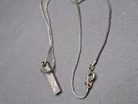 Elegant Silver-Tone Pendant with 5 Diamanté Bar Drop - 3