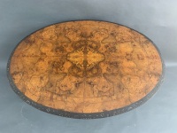 Art Deco Table Base with Inlaid Burr Walnut Oval Top - 4