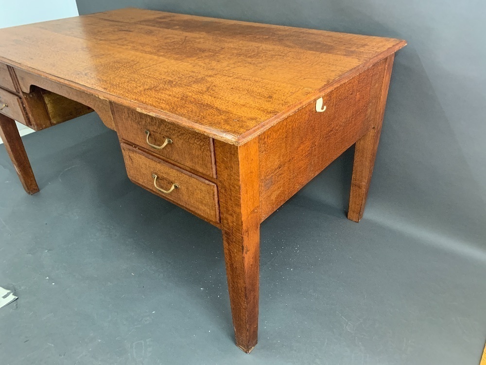 Vintage 4 Drawer Silky Oak Desk