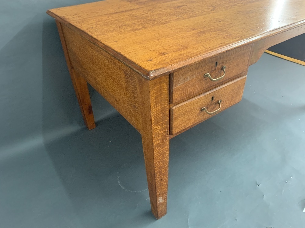 Vintage 4 Drawer Silky Oak Desk