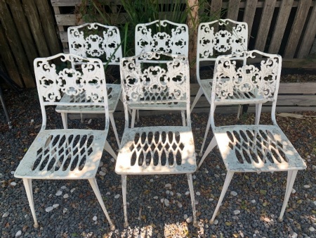Set of 6 Vintage Cast Alloy Garden Chairs