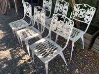 Set of 6 Vintage Cast Alloy Garden Chairs - 2