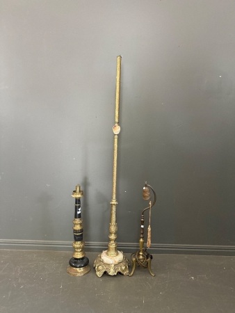 3x Antique Lamp Stands