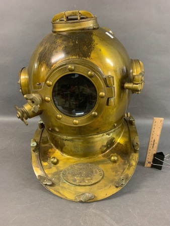 Full Size Contemporary Brass US Navy MK.V Style Dive Helmet