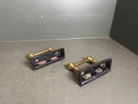 Brass Fire Nozzle and Set of Metal Firedogs - 3