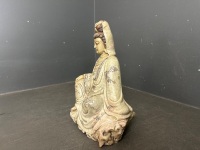 Heavy Stone Etched Asian Statue - 3