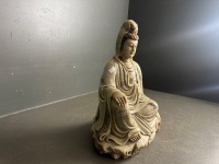 Heavy Stone Etched Asian Statue - 4