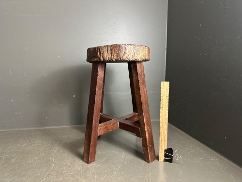 Antique Log Cabin Style Round Wooden Chair 