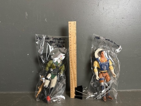 2x 1986 Bravestarr Figurines - Includes 1x Tex Hex Action Figure and 1x Marshell Bravestarr