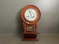 2x Antique Wooden Clocks - Includes 1x Coronet Series 200 Quartz Westminster Chime and 1x Battery Operated Clocks - Also Including 1x Bicycle Clock the Et Cie Paris - 3