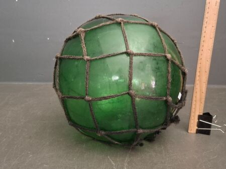 Green Glass Fishing Float with Rope - Originally from Horn Island