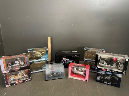 A Mega Lot of Boxed Model Motorbikes