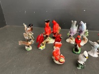 Large Lot of Red and White Ceramic Bird Figurines - 3