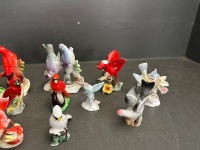 Large Lot of Red and White Ceramic Bird Figurines - 4