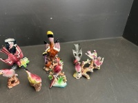 Large Lot of Stunning Pink and Multi Coloured Ceramic Bird Figurines - 3