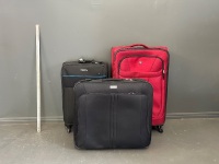 3 Quality Soft Case Suit Cases inc. Suit Bag - 2