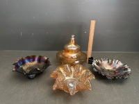 Carnival Glass Bowls & Jar