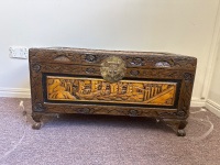 Small Camphor laurel Asian Style Hand Carved Trunk 