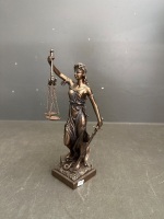 Lady Justice Holding a Scale and Sword - Resin Sculpture with a Bronze Finish - 2