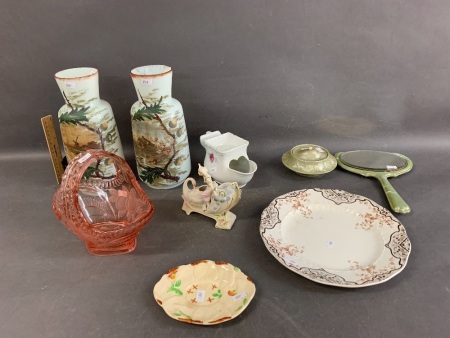 Box Lot of Vintage Glass & Ceramics