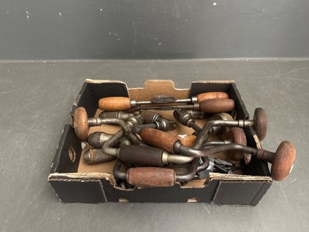 Assorted lot of Vintage Hand Drills & Bits