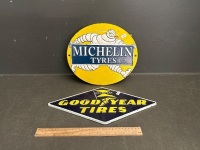 Good Year and Michelin Tires Cast Iron Signs - 2