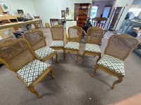 6 Cane Back Dining Chairs - 2