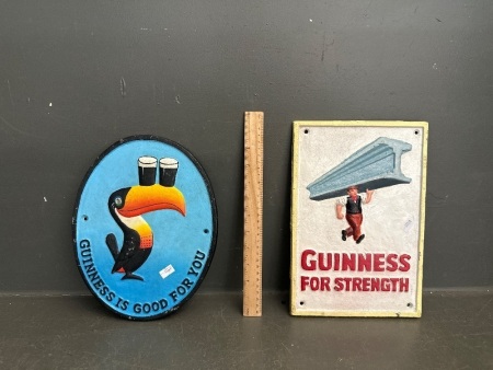 2 Guinness Cast Iron Signs