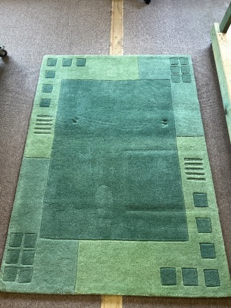 Modern Vintage Style Green Rug