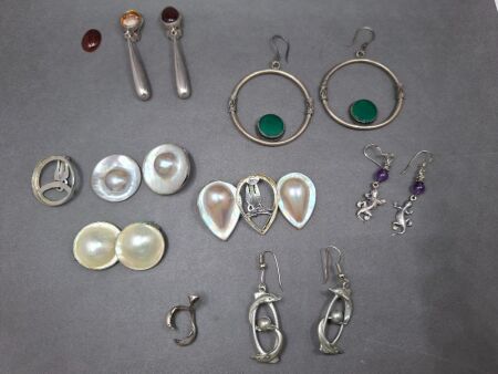 7 x Vintage Earring Sets - Marked 925