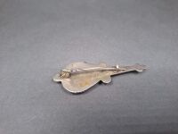 Guitar Shaped 925 Silver Brooch - 2