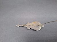 Guitar Shaped 925 Silver Brooch - 3