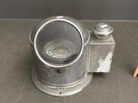 Antique Metal Marine Compass