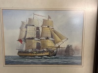 Two Original Water Colours of Frigates by Colin Ashford - 2