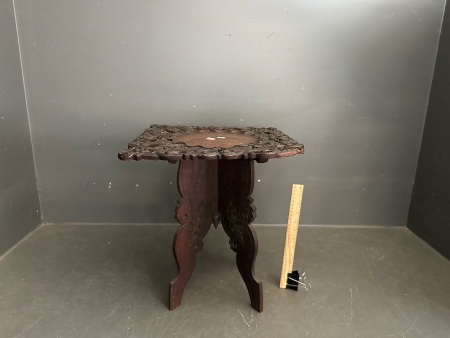 Antique Dark Wooden Side Table