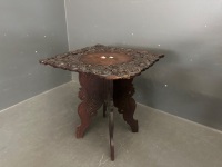 Antique Dark Wooden Side Table - 2