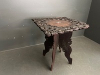 Antique Dark Wooden Side Table - 3