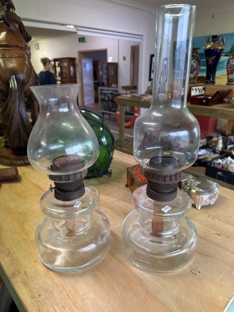 Extra Large Clear Glass Oil Lamps