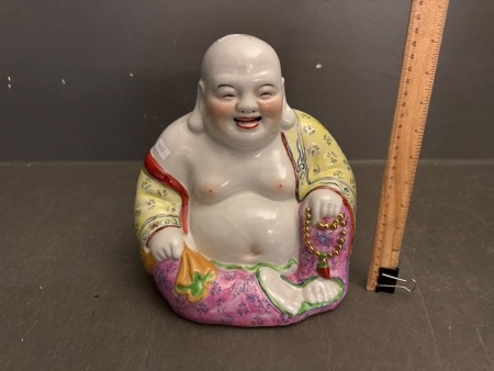 Vintage Chinese Happy Buddha - Porcelain 