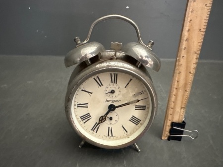 Vintage Jerger Table Alarm Clock - Made in Germany