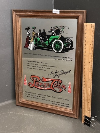 Vintage Pepsi Cola Framed Advertising Bar Mirror