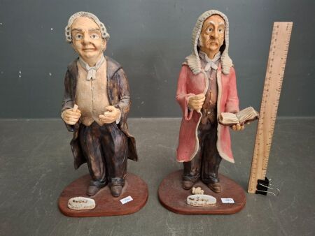 2x Clay Figurines - 1x The Rumpole - 1x The Judge - By David