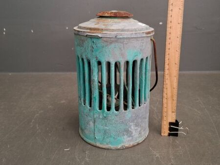 Antique Blue MRC Kerosene Lamp - Marked M.R.C