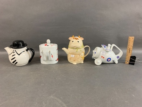 Collection of 4 Novelty Teapots