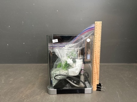 Small Aquarium - Includes Filter - Water Toner and Fake Plants and Rocks 