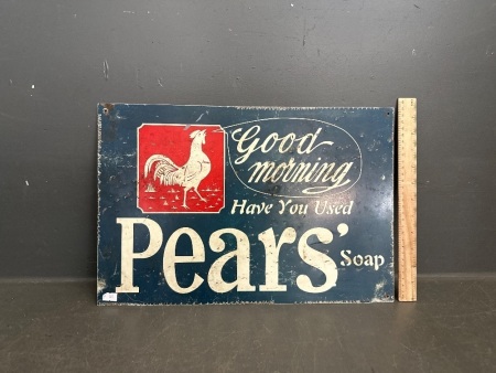 Vintage Metal Sign - Good Morning Have You Used Pears Soap