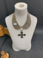 Dress Form Display + 2 Costume Jewellery Necklaces - 3