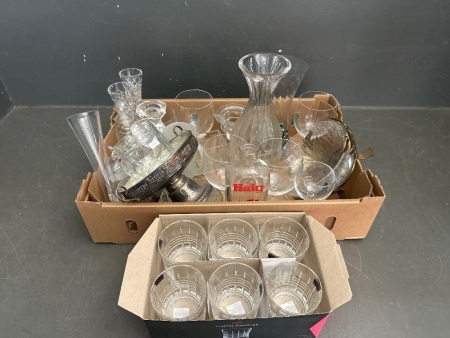 Large Lot of Mixed Glassware 