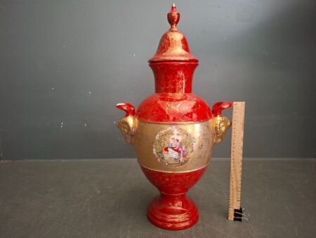 French Style Red Glazed Urn