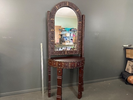 Wooden Hall Stand with Mirror